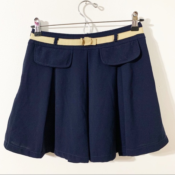 Echrilly Mike Box Pleated Mini Skirt Faux Pockets - Picture 1 of 9